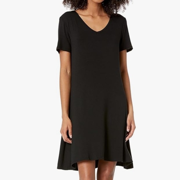 Amazon Essentials XL Stretchy Lounge Comfy Black V-Neck Swing Dress - Picture 1 of 10